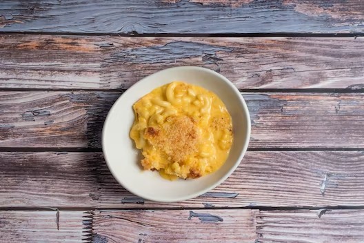 small dish with mac and cheese