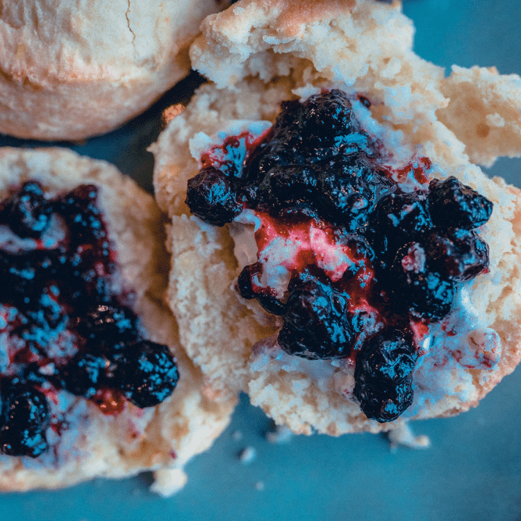 Biscuits for a Cause with Blueberry Jam