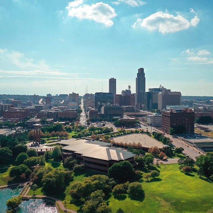 Omaha, Nebraska Aerial View of City