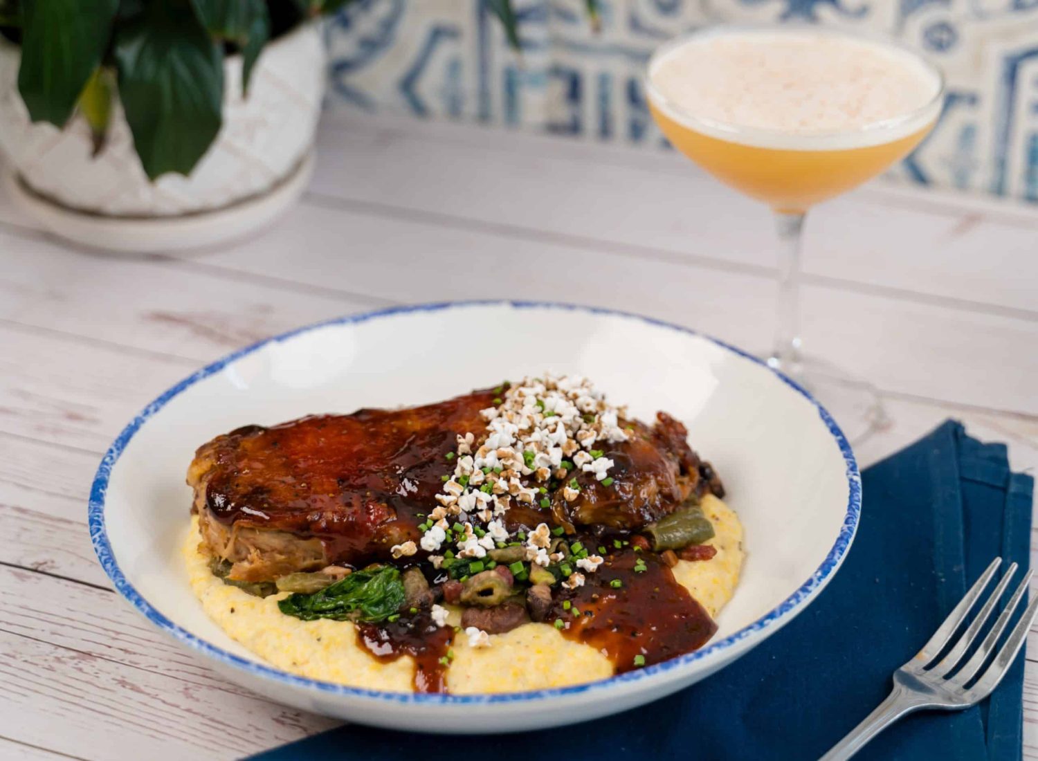 Appalachian Sorghum Pork Bowl and Shinetini