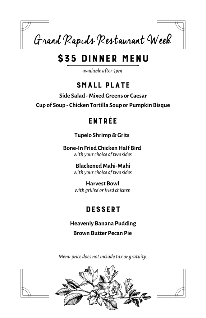 Grand Rapids Restaurant Week Tupelo Honey