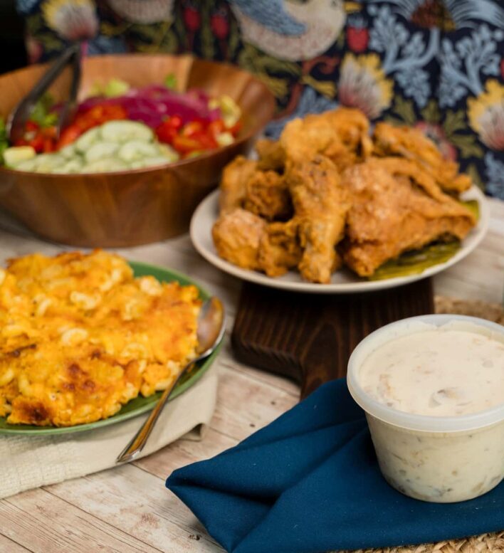 Large party catering spread