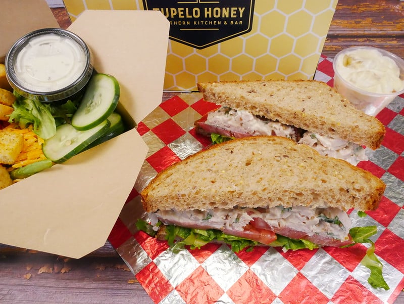 Honey Pecan Chicken Salad Sandwich Catering Lunch Box