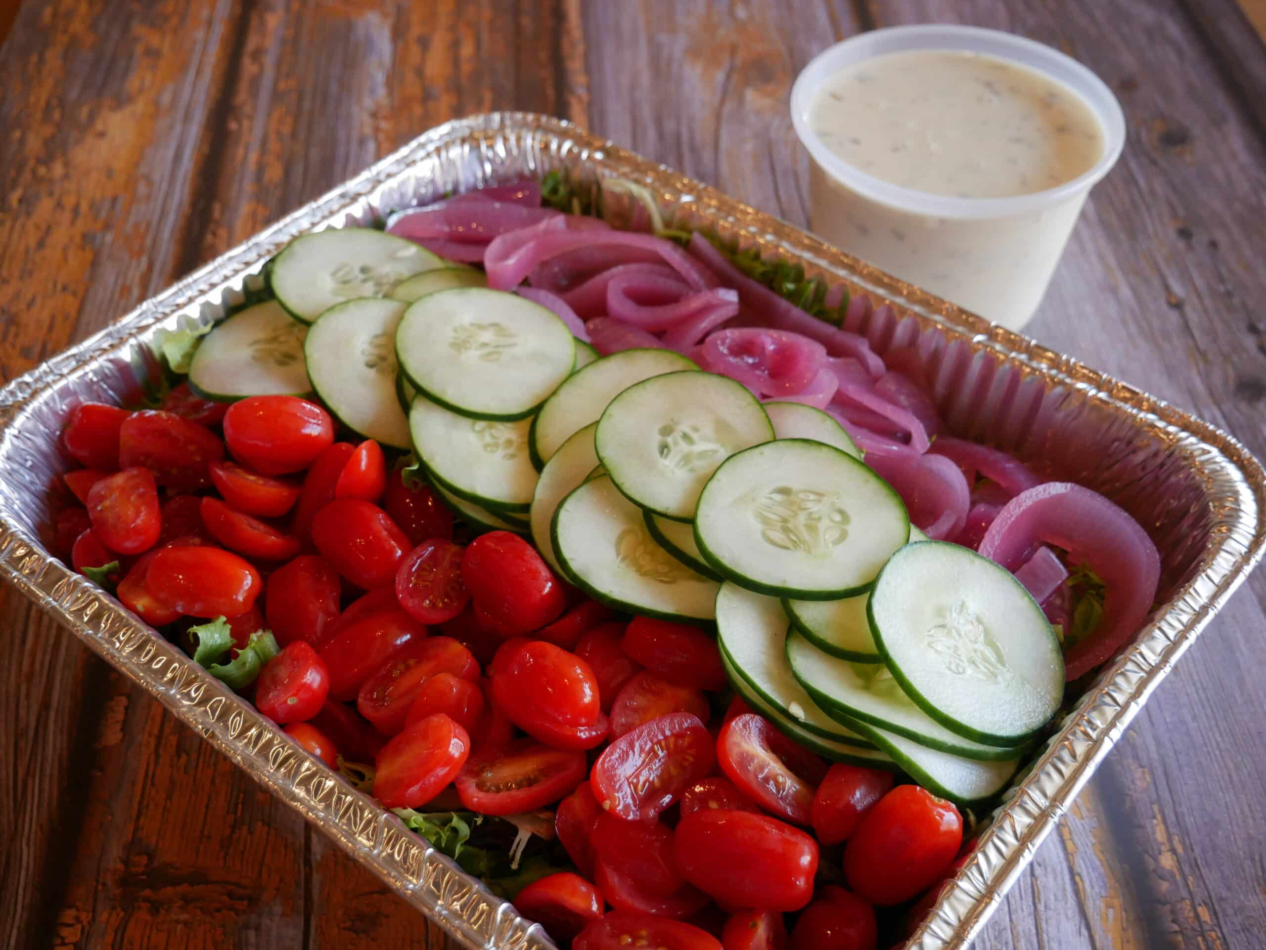 Tupelo Honey catering mixed greens salad