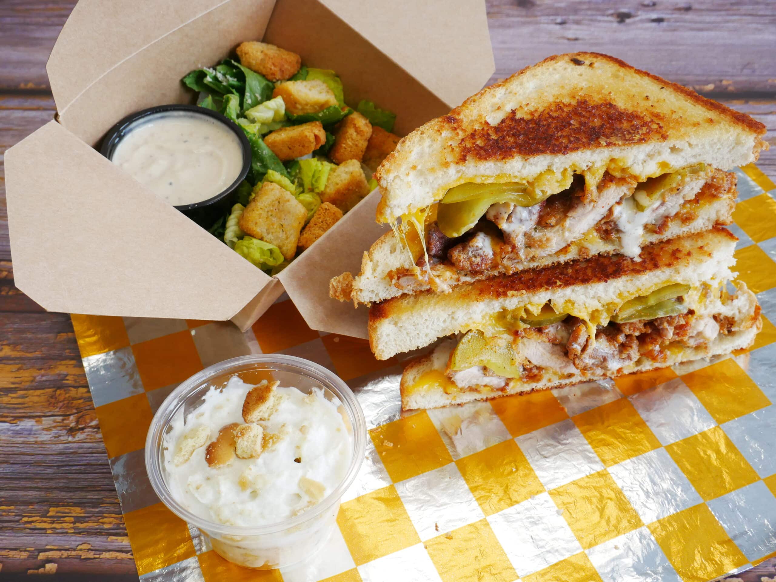 Tupelo Honey catering lunch box asheville hot chicken & ranch melt