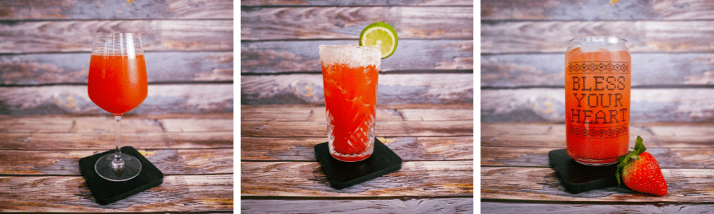 Seasonal Menu Strawberry Mimosa Margarita Lemonade